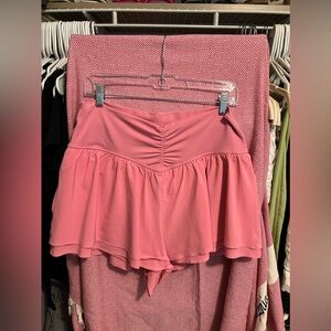 pink aerie srunch front flowy shorts